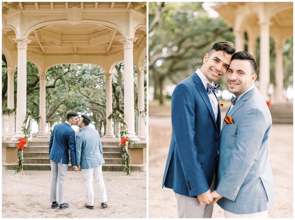 Groom and groom photo at white point gardens