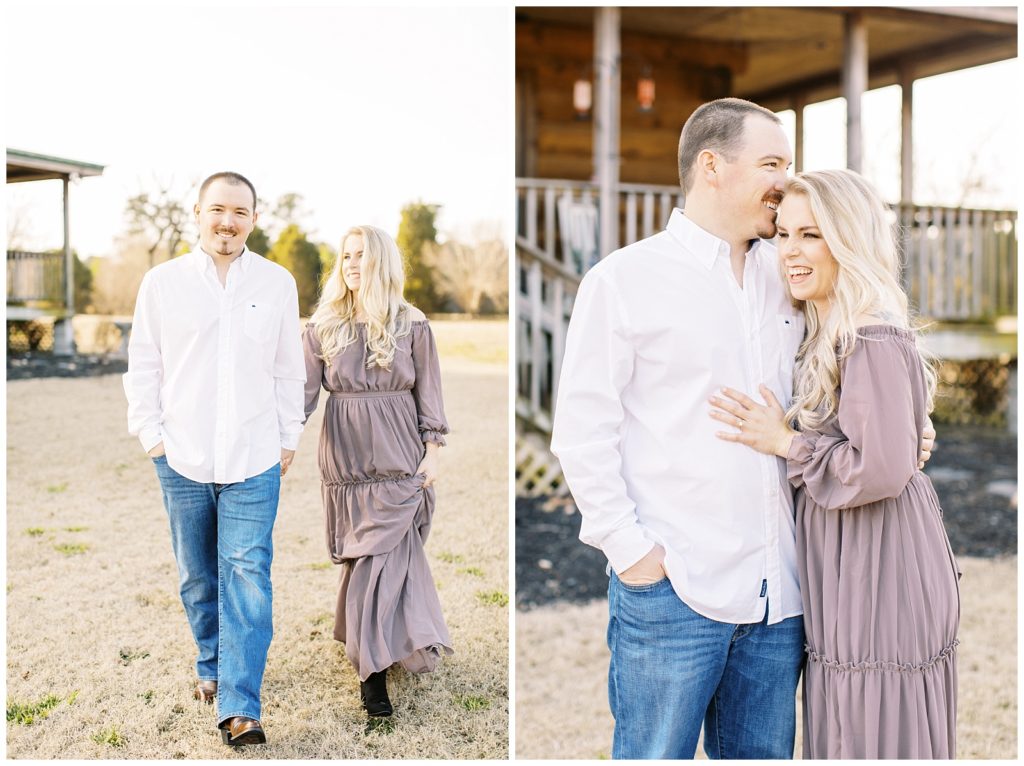 Candid laughing photos for rustic country engagement session
