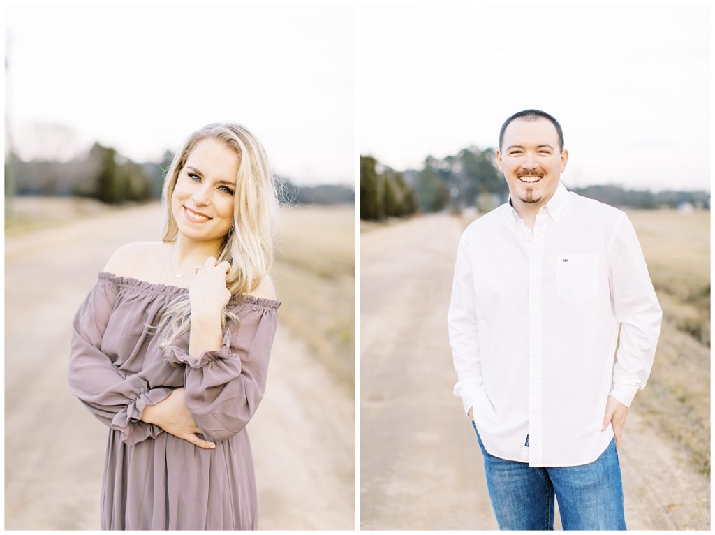 individual portraits during engagement session