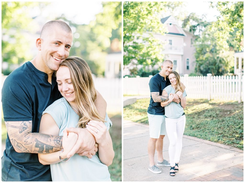 film like engagement photographer, summer engagement photos in Cary, NC