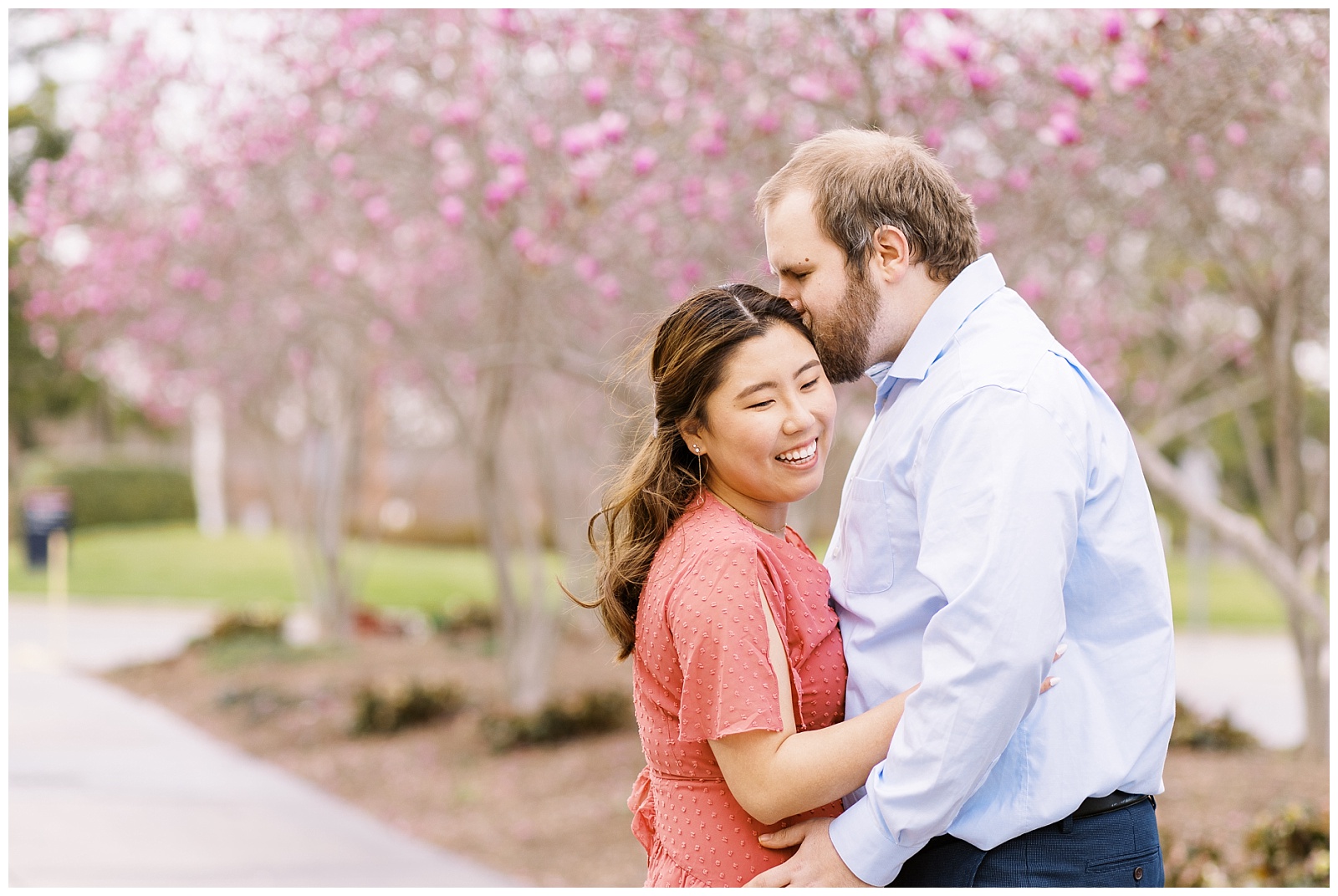 Spring engagement photos at the Raleigh NCMA