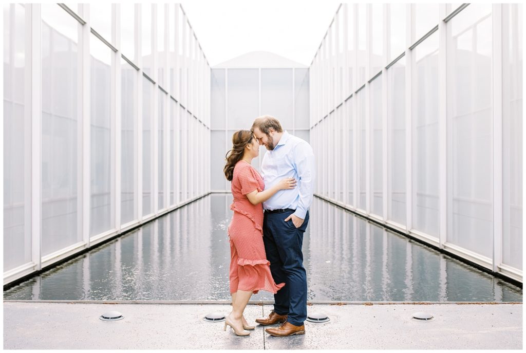 Spring Engagement photos at the NC Museum of Art in Raleigh