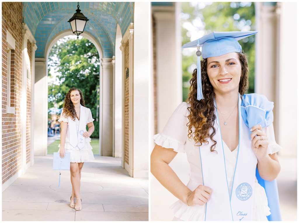 Chapel Hill grad portraits at the Bell Tower.