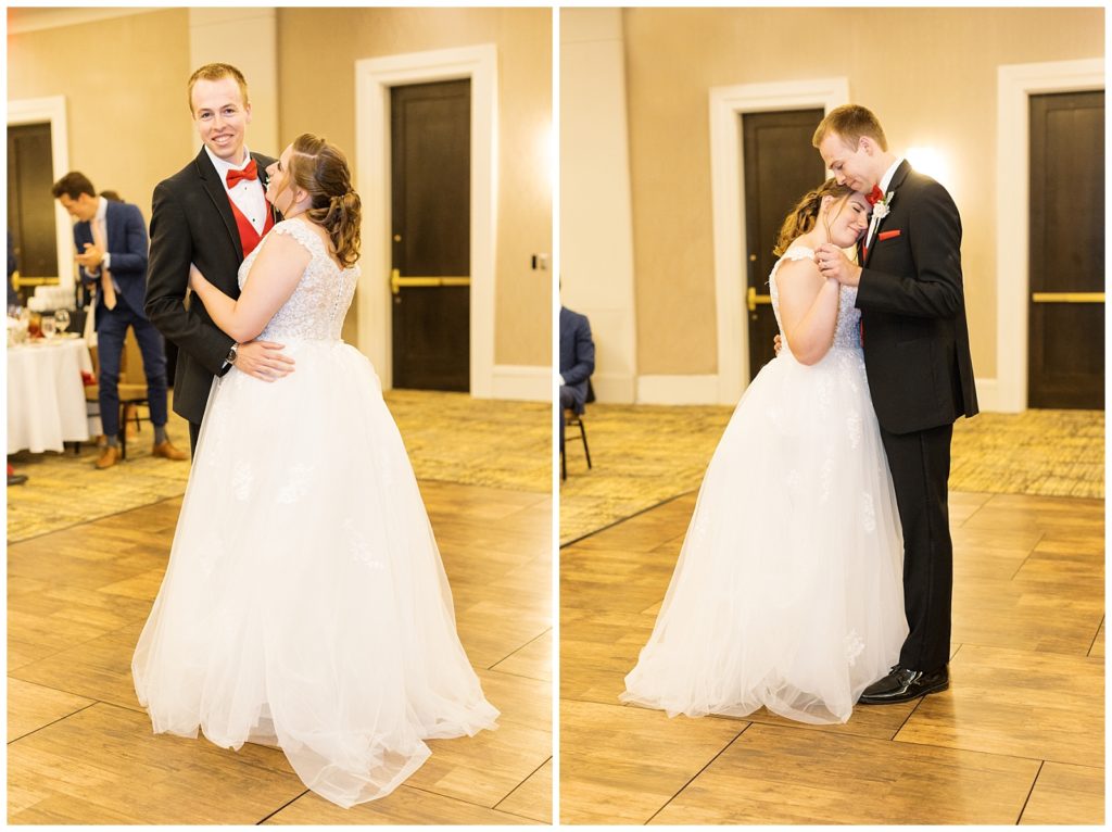The bride and groom share their first dance as husband and wife.