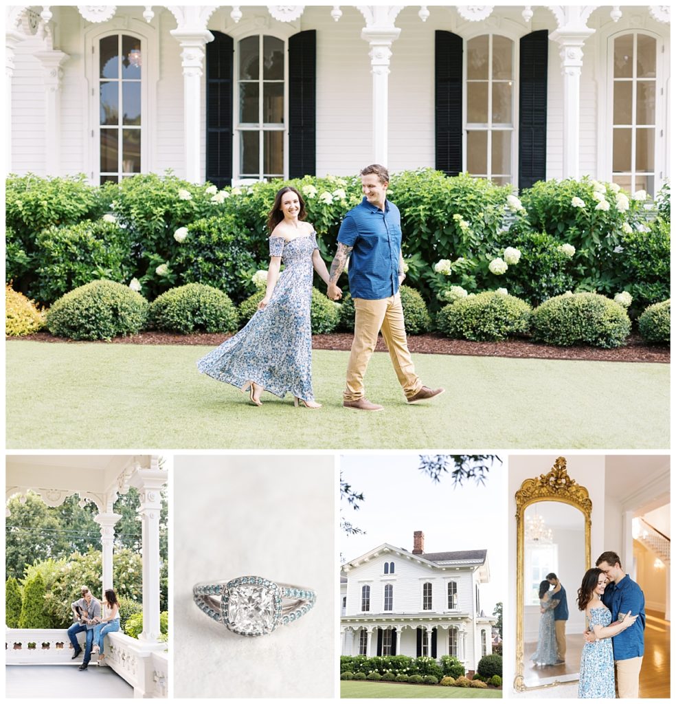 Raleigh engagement photos at the Merrimon-Wynne House.