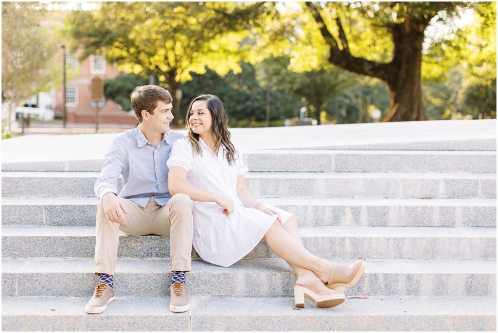 Engagement Photos at the NCSU Bell Tower