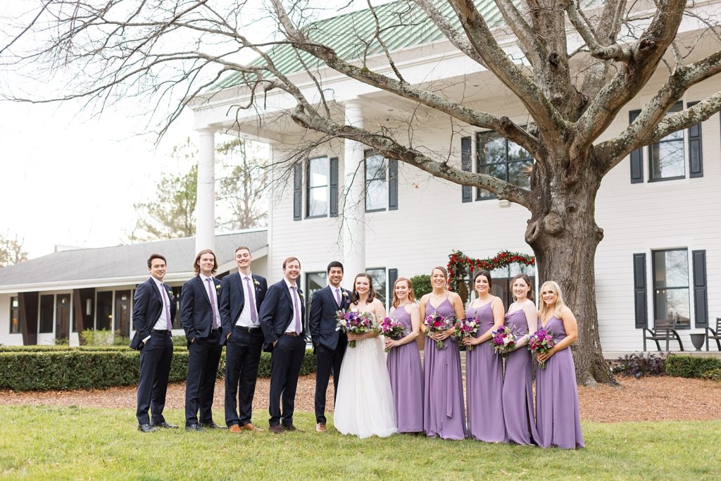 Lavender and blue wedding party colors