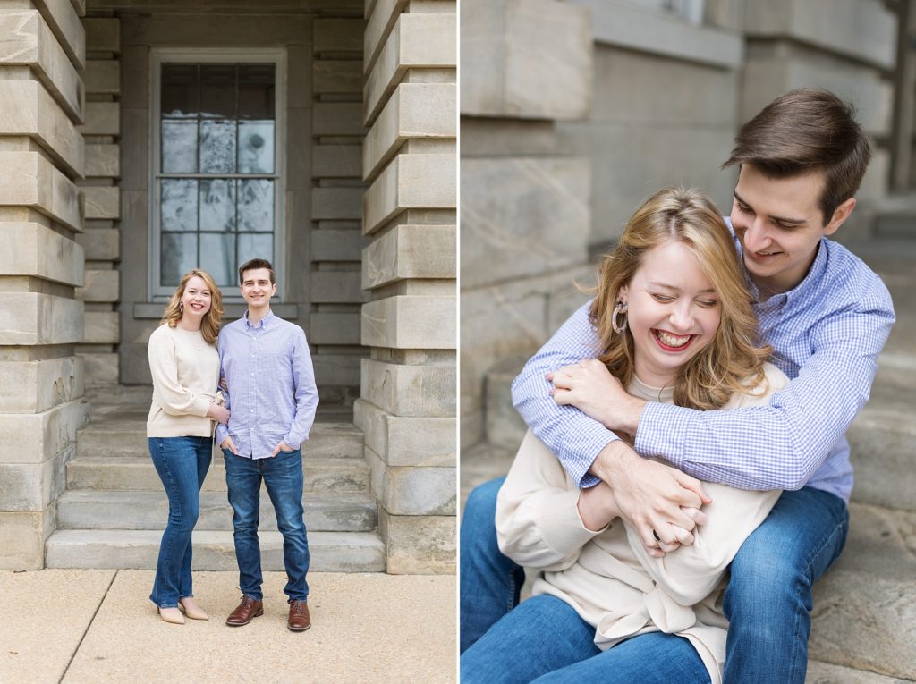 Engagement Photos at the Capitol building in Raleigh, NC.