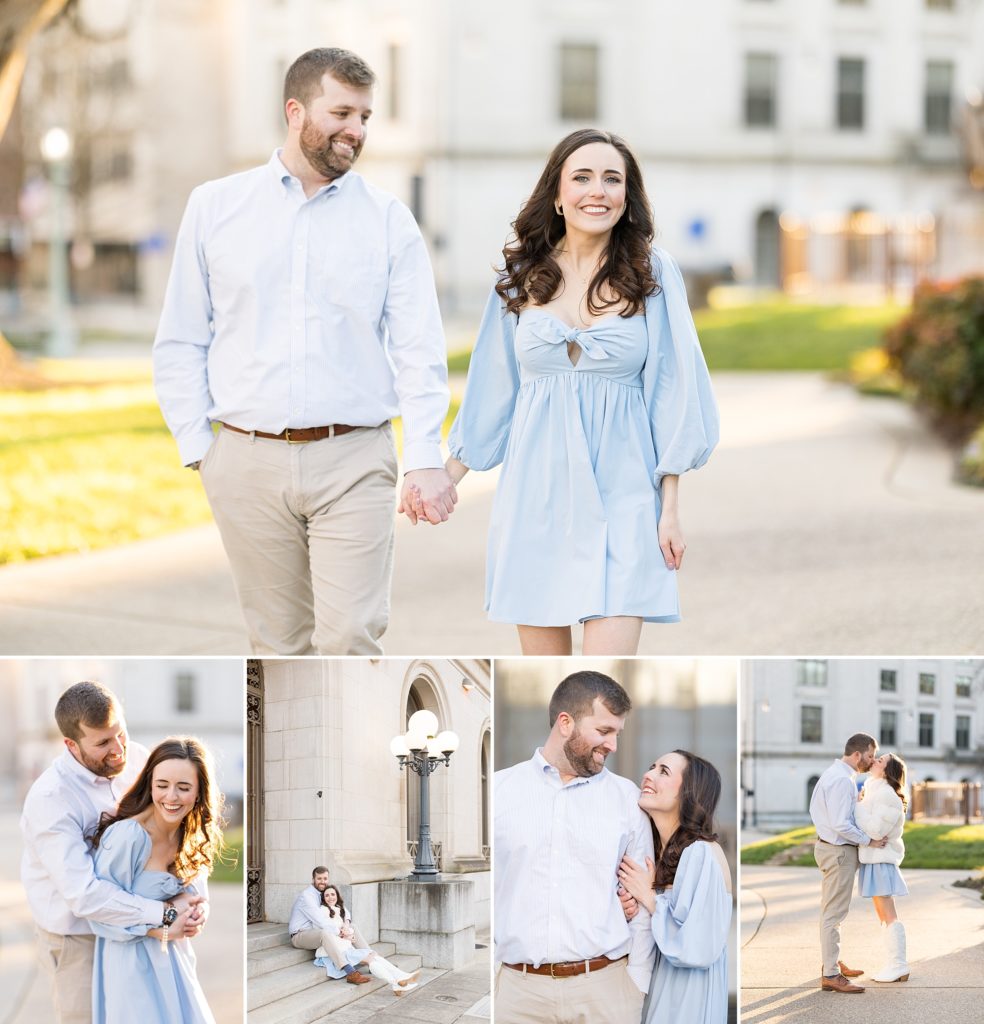 Downtown Raleigh Engagement Photos  at the NC Capitol Building | Raleigh NC Wedding Photographer