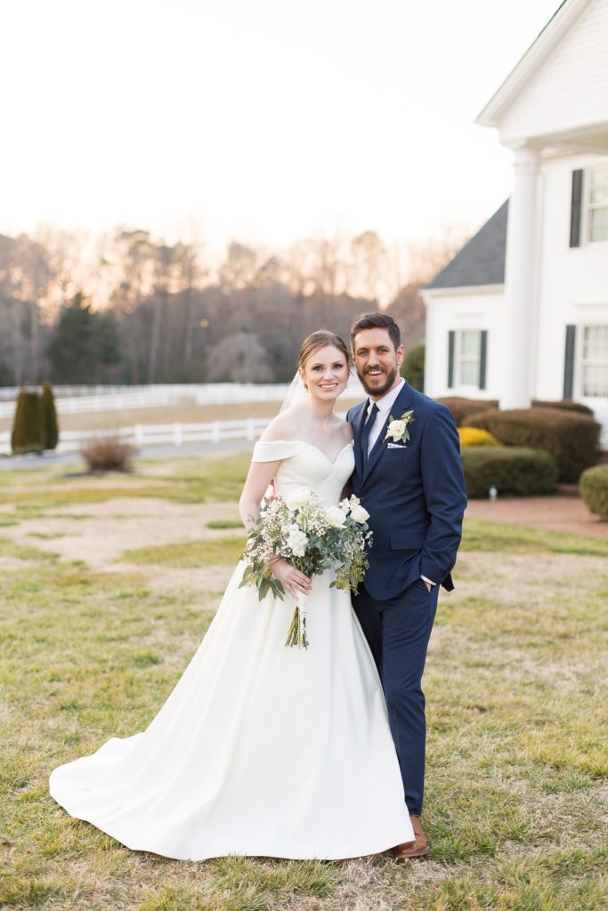 Bride and groom portraits at a countryside estate | Raleigh Wedding Photographer