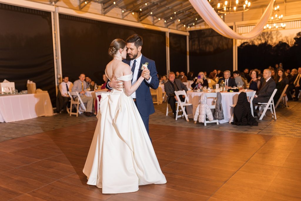The bride and groom share a first dance | Raleigh Wedding Photographer