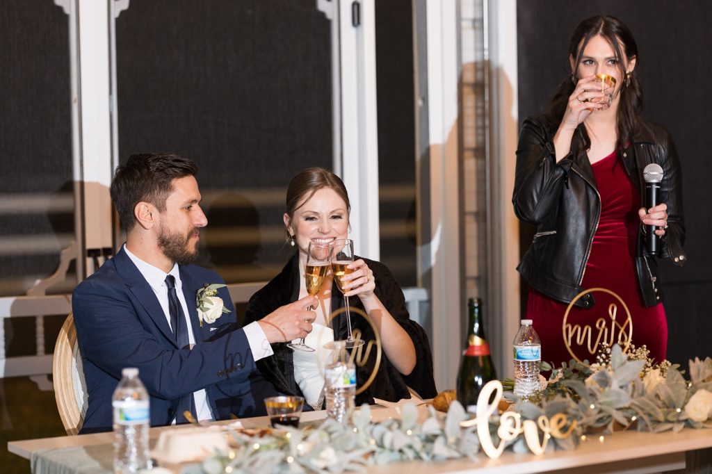 The bride and groom toast | Raleigh Wedding Photographer