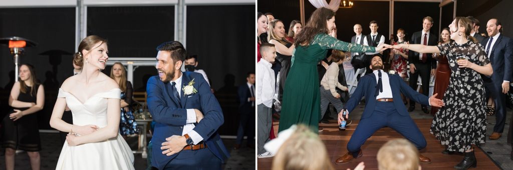 Reception dancing photos at Seven Paths Manor | Raleigh Wedding Photographer