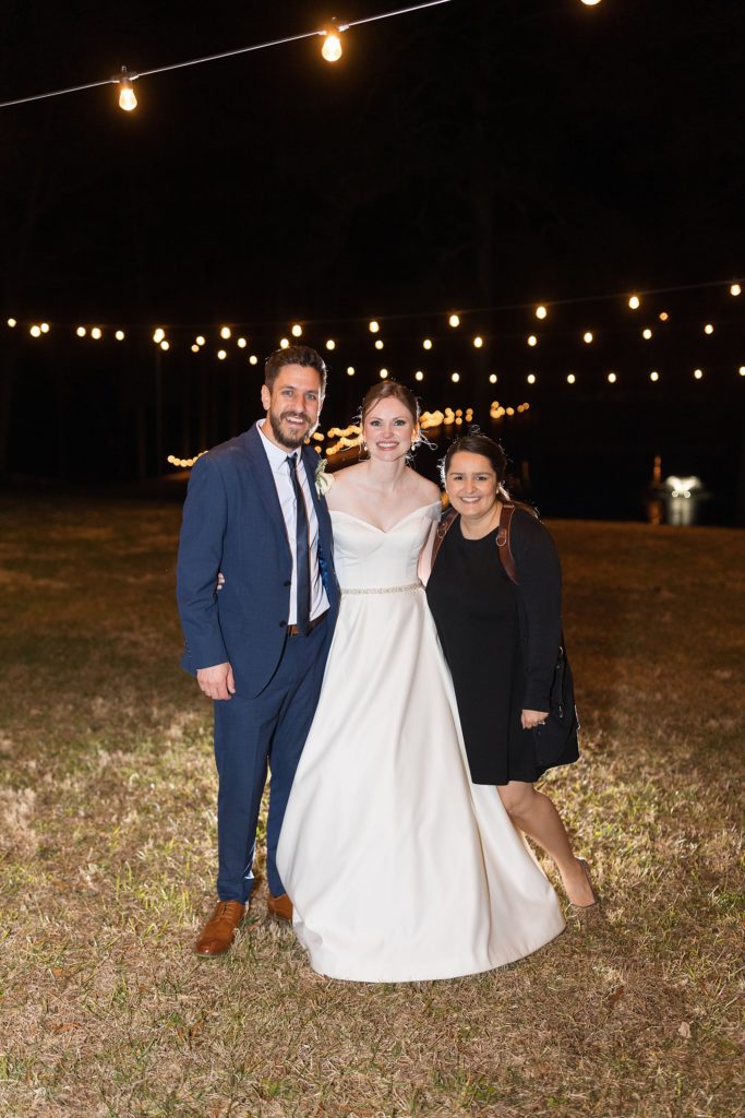 A photo of the photographer with the bride and groom  | Raleigh Wedding Photographer