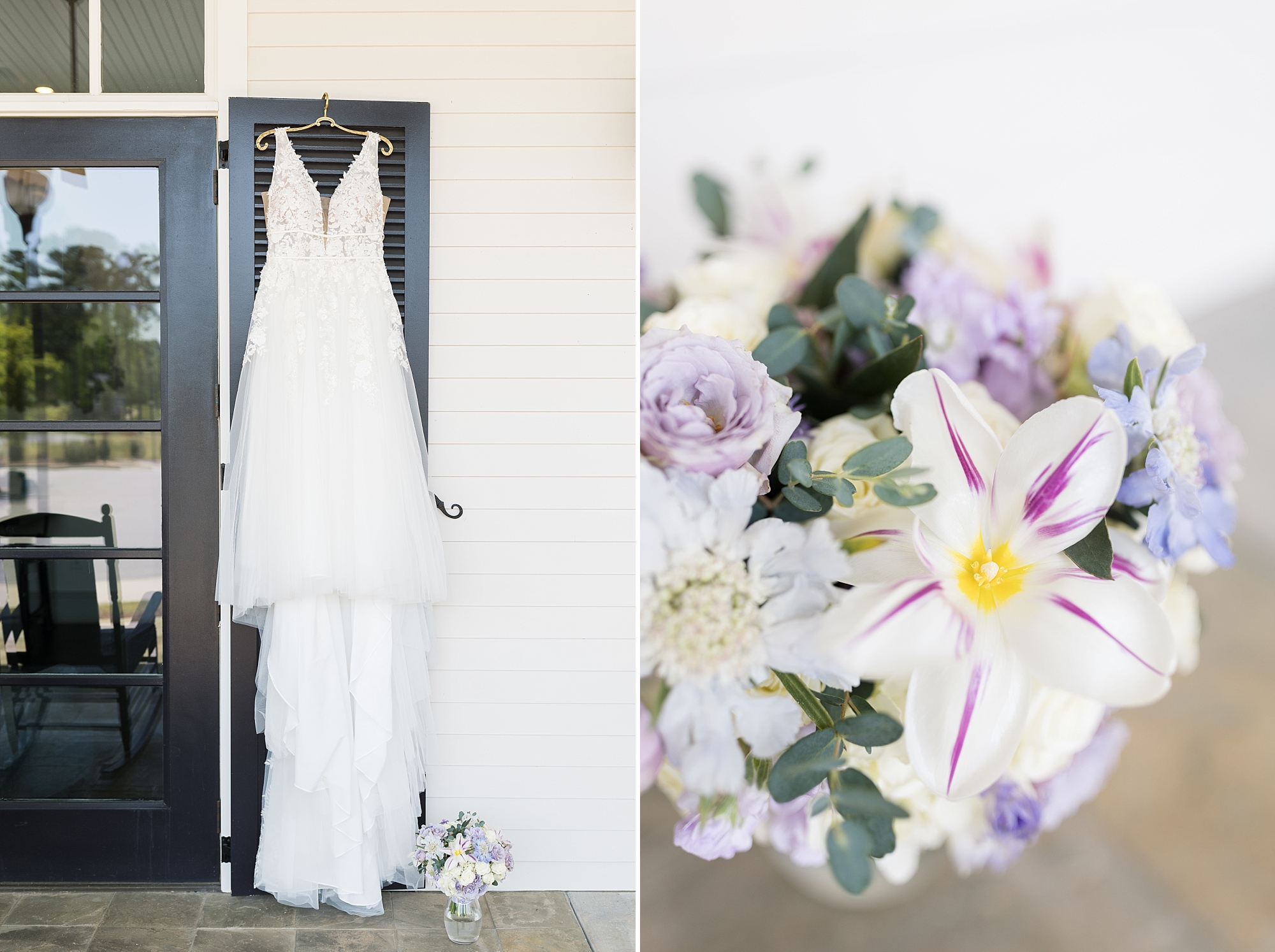 Bridal gown and florals for spring country club wedding - Raleigh NC Wedding Photographer - Sarah Hinckley Photography