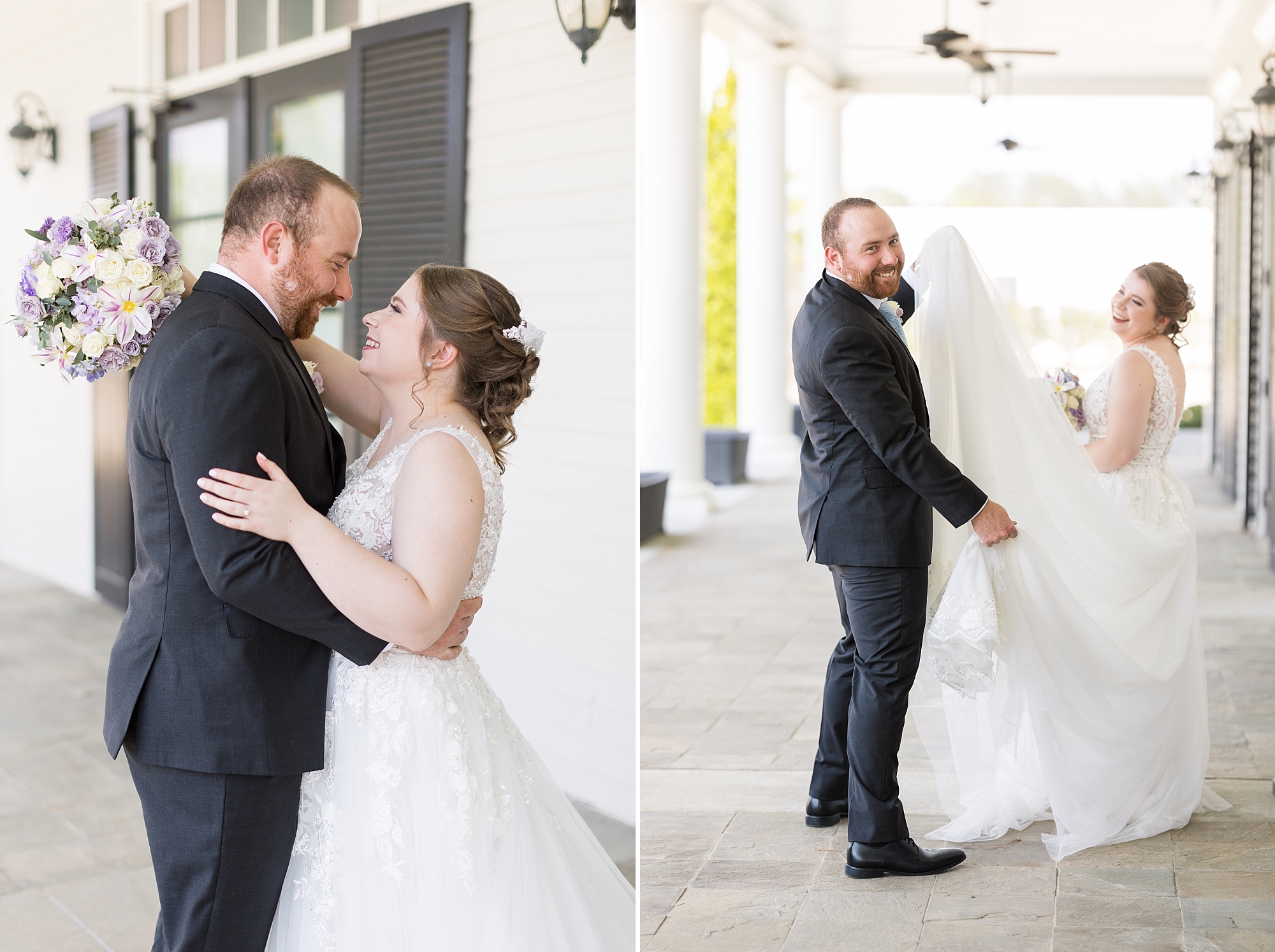 Bride and groom embracing - Raleigh NC Wedding Photographer - Sarah Hinckley Photography