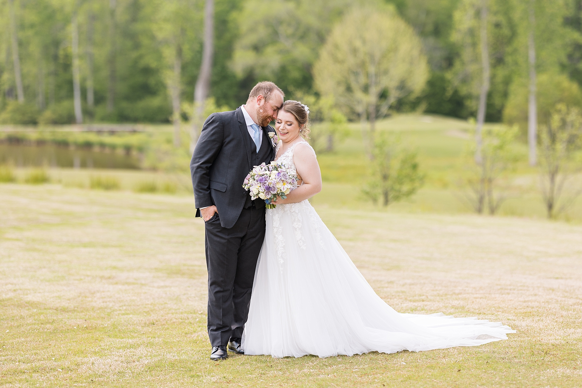 Bride and Groom for Holly Springs Wedding - Raleigh NC Wedding Photographer - Sarah Hinckley Photography