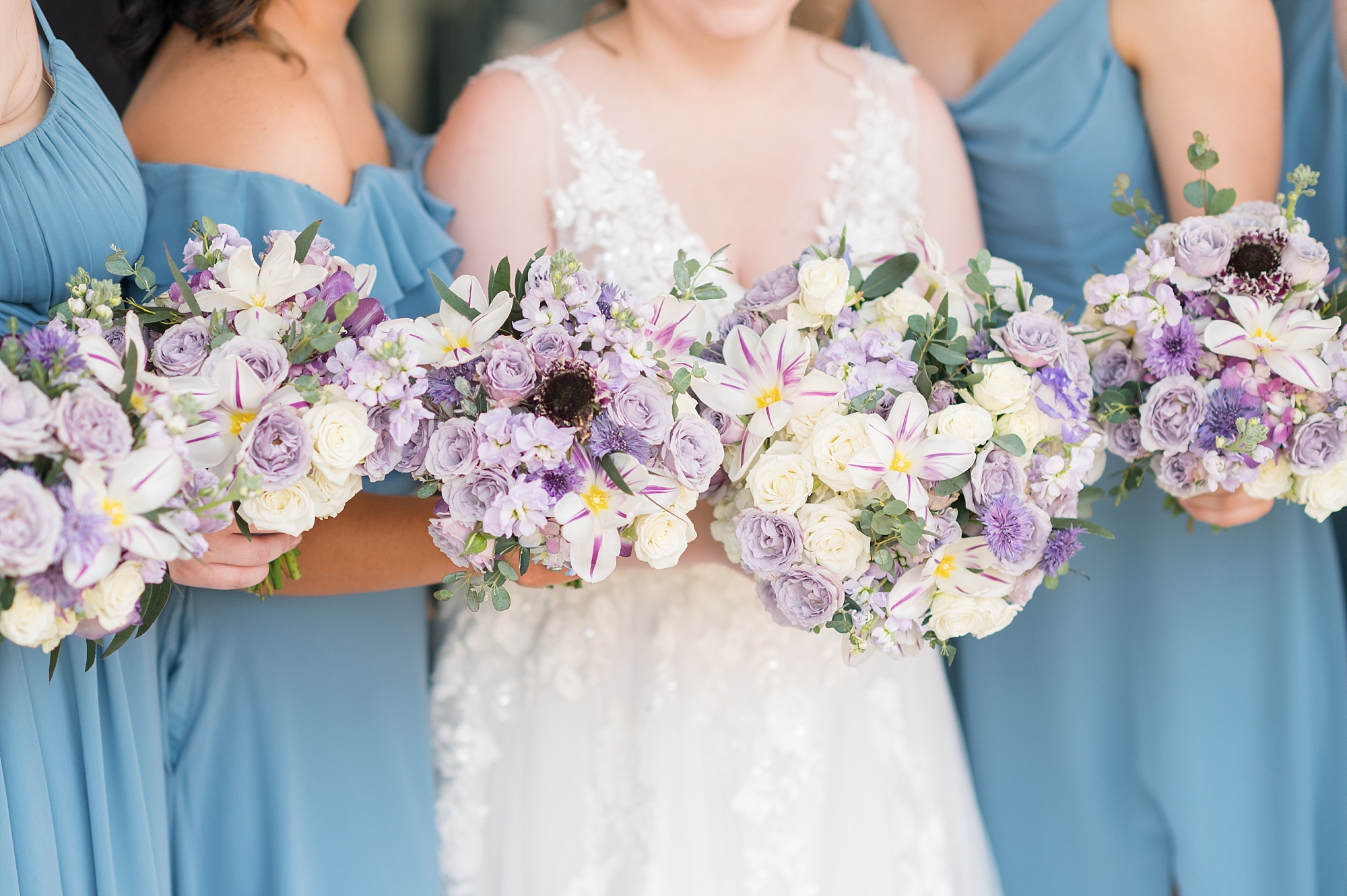 Bride and bridesmaid bouquets - Raleigh NC Wedding Photographer - Sarah Hinckley Photography