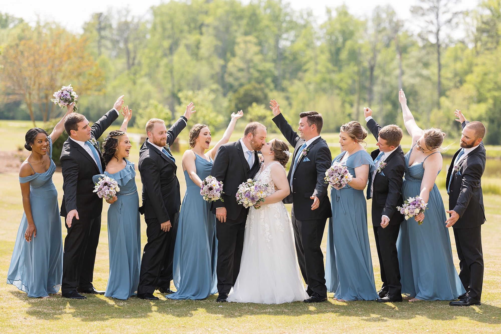 Wedding party celebrating - Raleigh NC Wedding Photographer - Sarah Hinckley Photography