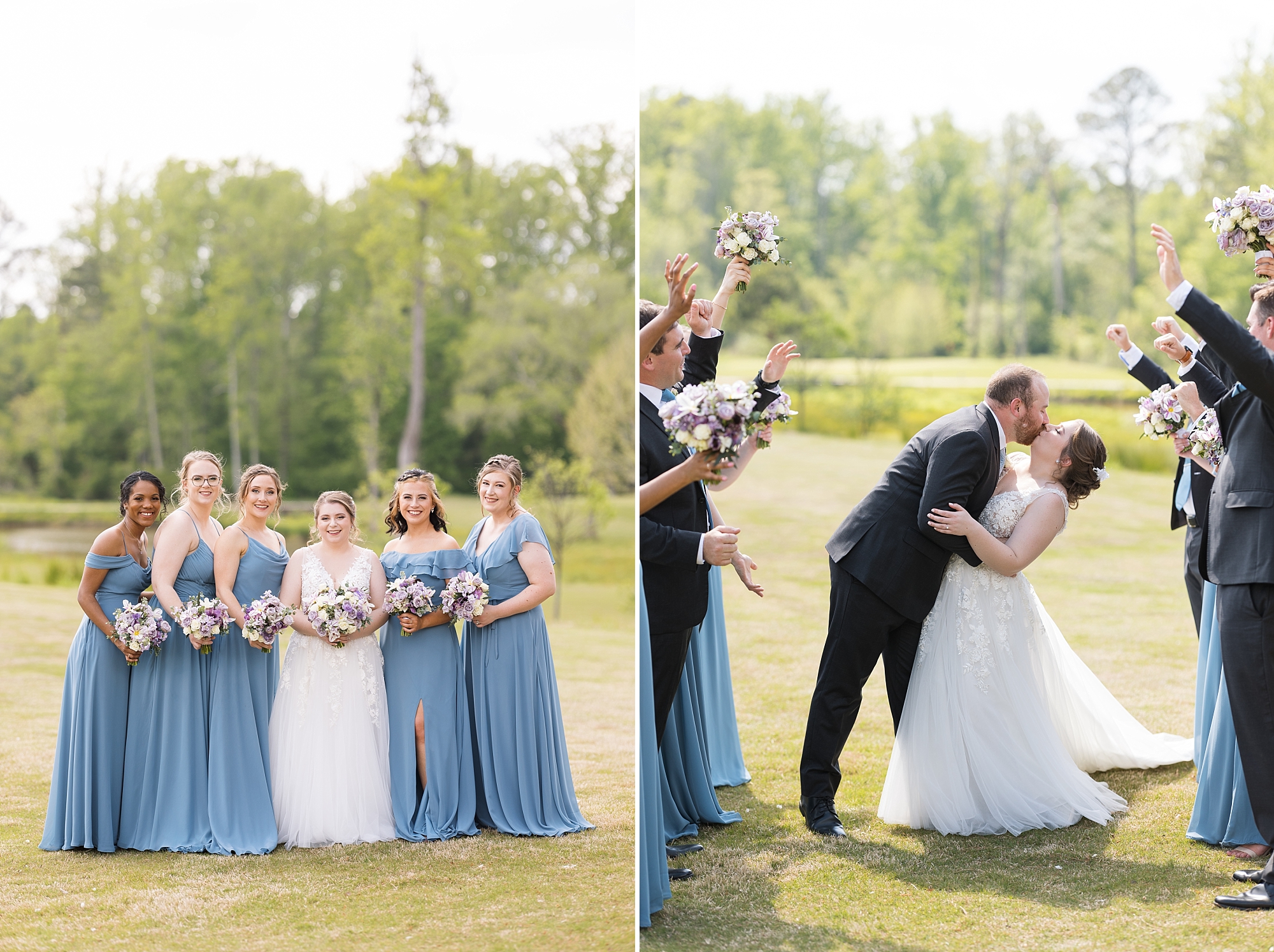 bride and groom kissing - Raleigh NC Wedding Photographer - Sarah Hinckley Photography