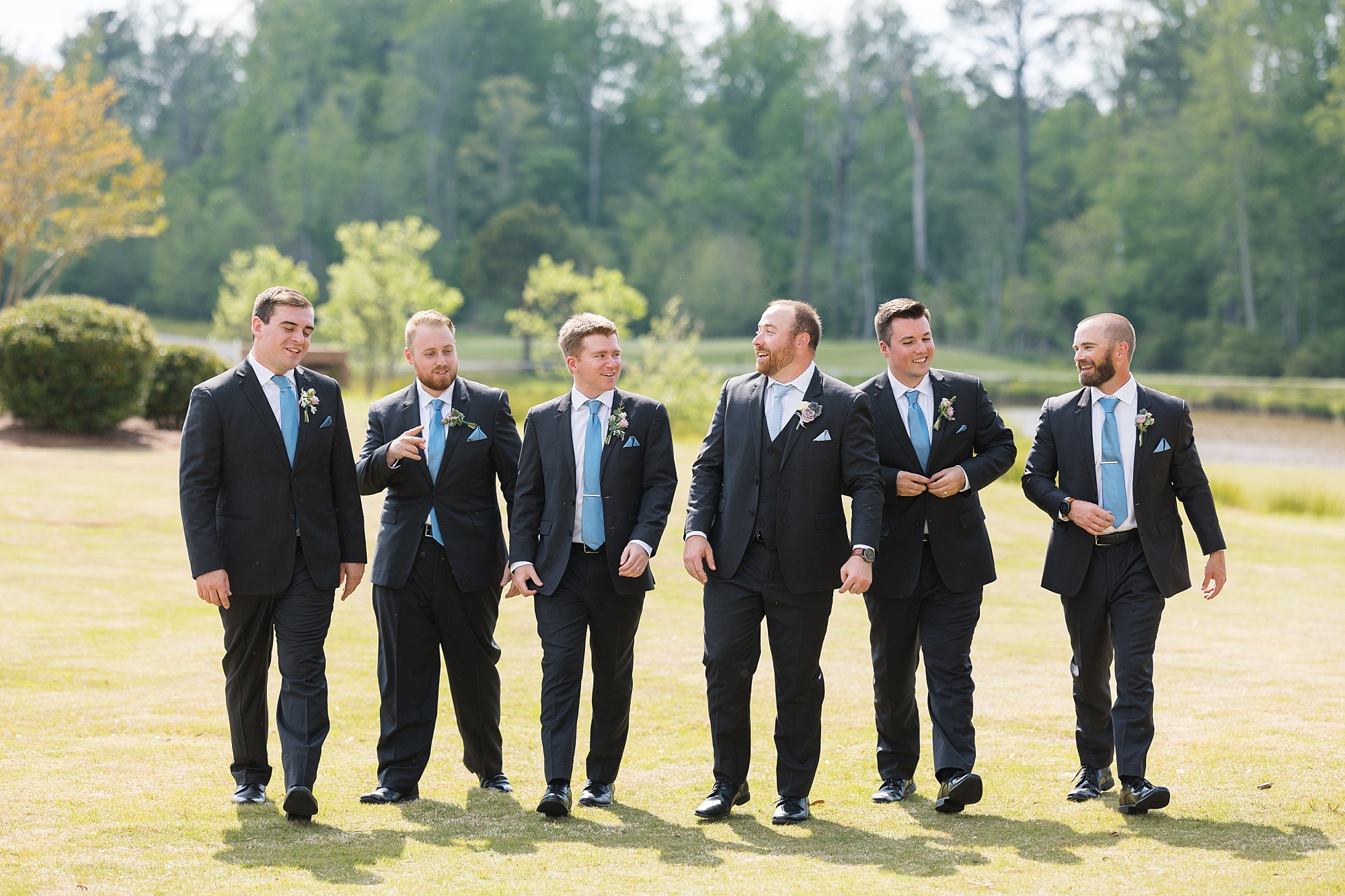 Groomsmen walking - Raleigh NC Wedding Photographer - Sarah Hinckley Photography