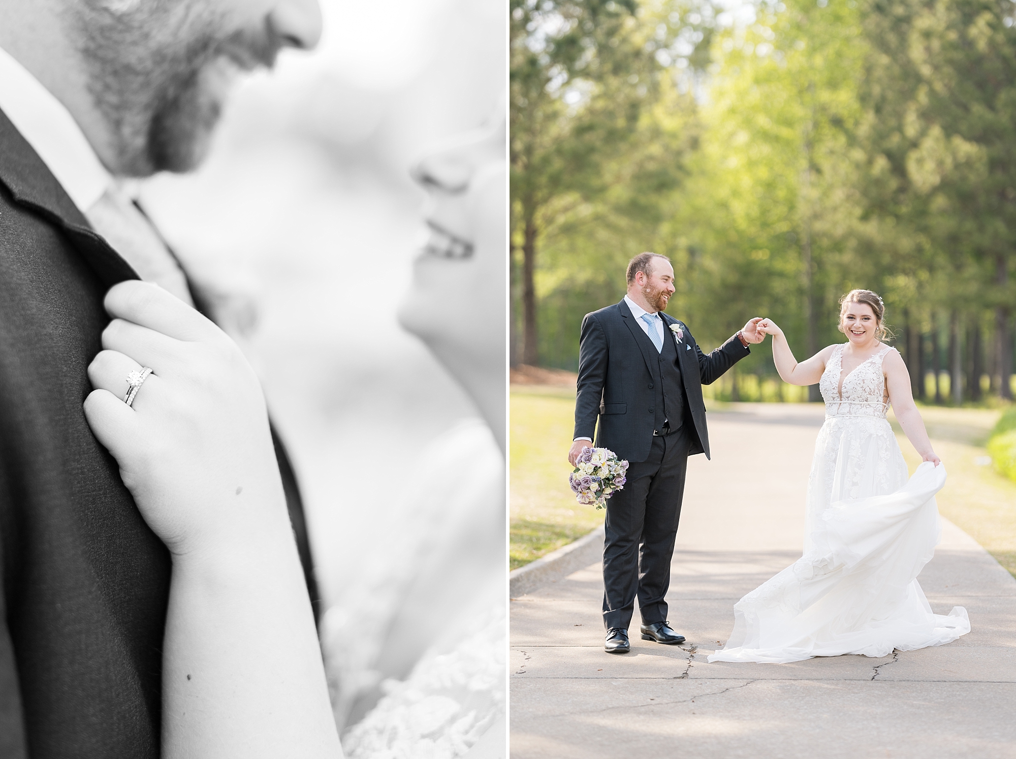 bride and groom outside - Raleigh NC Wedding Photographer - Sarah Hinckley Photography