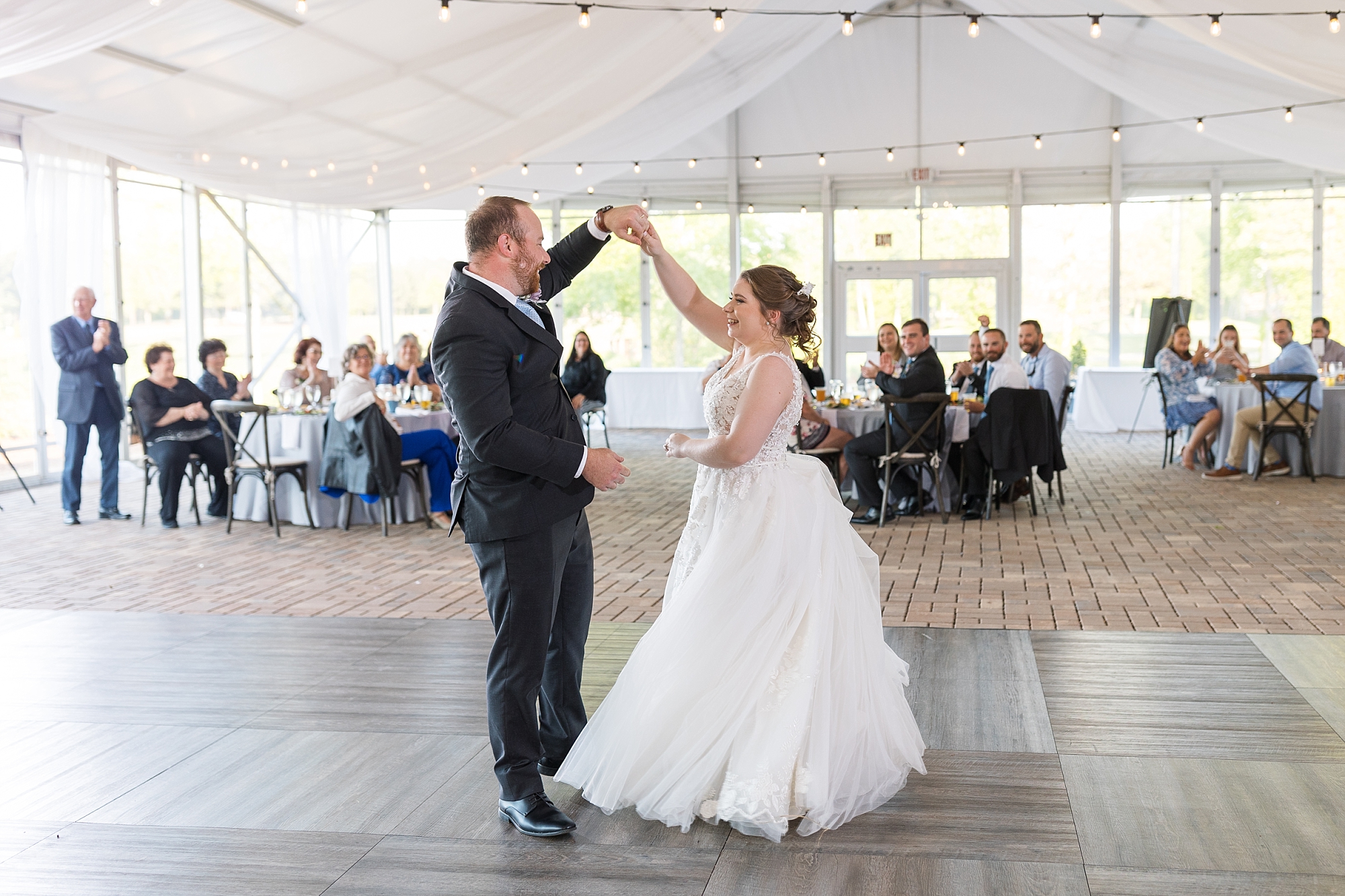 bride and groom dancing - Raleigh NC Wedding Photographer - Sarah Hinckley Photography