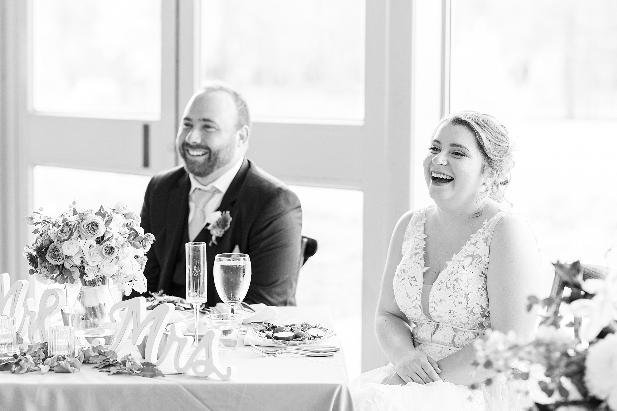 bride and groom laughing - Raleigh NC Wedding Photographer - Sarah Hinckley Photography