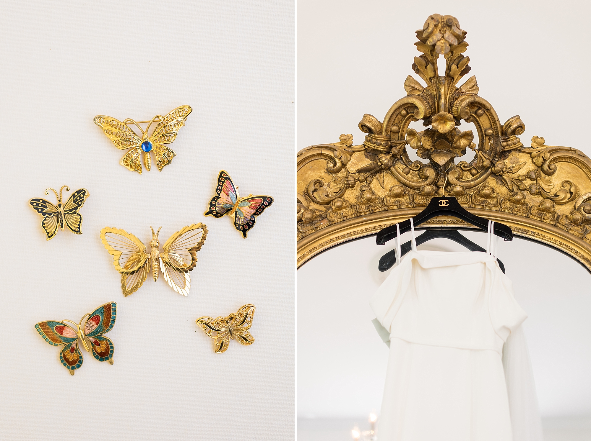 Gold wedding details and butterflies | Merrimon Wynne Wedding | Sarah Hinckley Photography | Raleigh NC Wedding Photographer