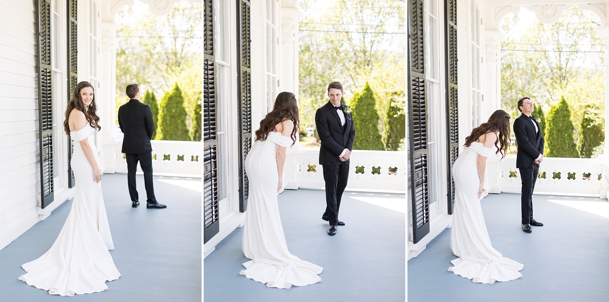 The groom sees his bride for the first time | Merrimon Wynne Wedding | Sarah Hinckley Photography | Raleigh NC Wedding Photographer