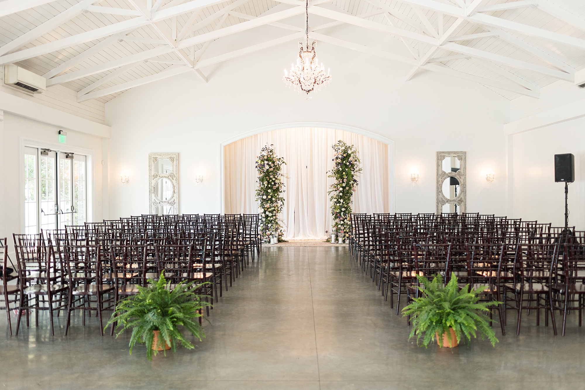 Indoor ceremony in the carriage house  | Merrimon Wynne Wedding | Sarah Hinckley Photography | Raleigh NC Wedding Photographer