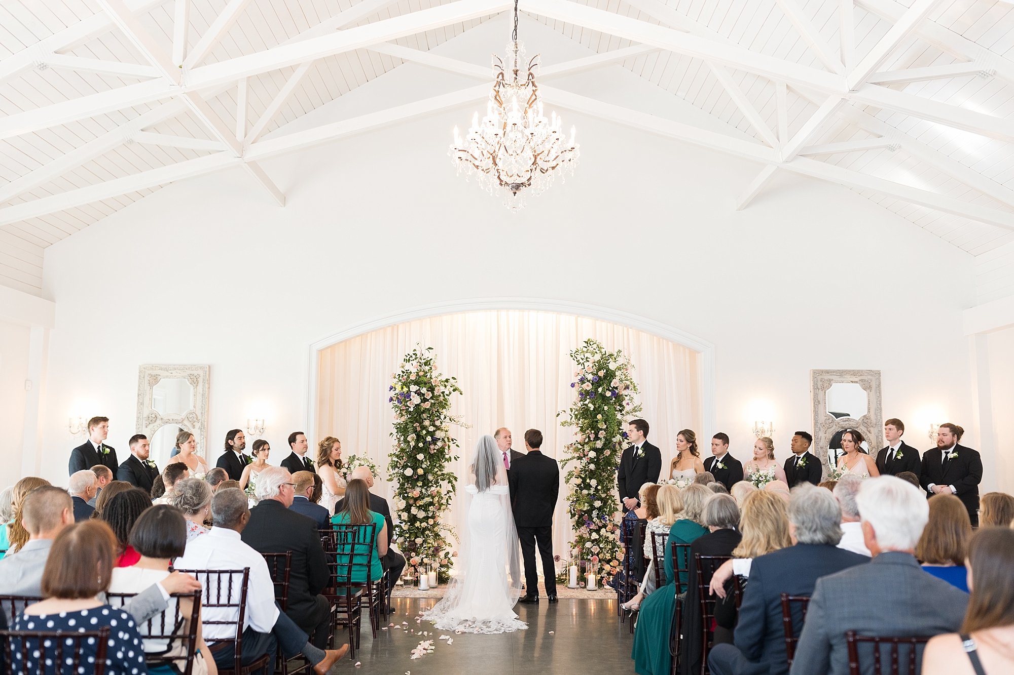 Indoor ceremony at the Carriage House | Merrimon Wynne Wedding | Sarah Hinckley Photography | Raleigh NC Wedding Photographer