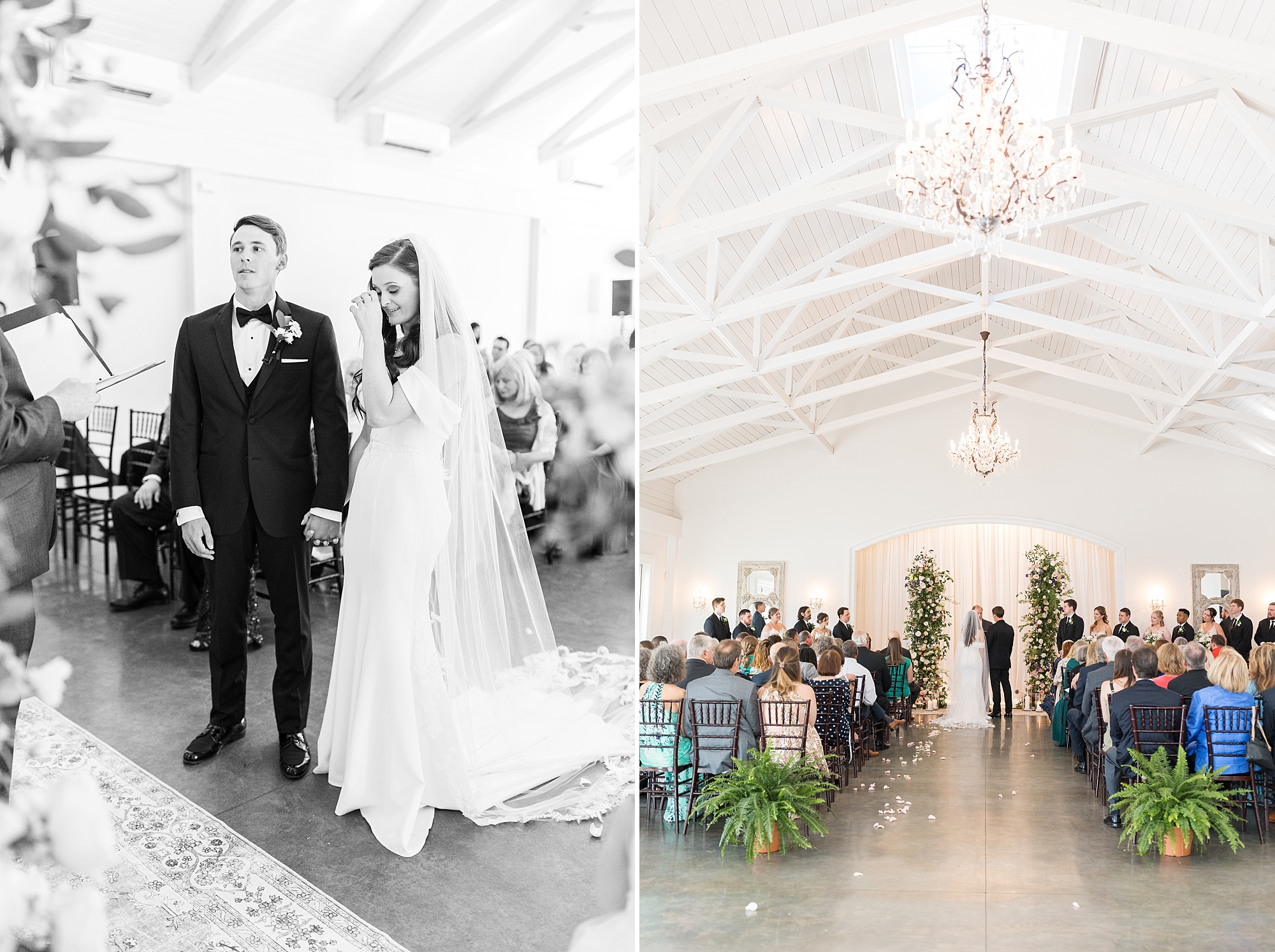 Indoor ceremony at the Carriage house | Merrimon Wynne Wedding | Sarah Hinckley Photography | Raleigh NC Wedding Photographer