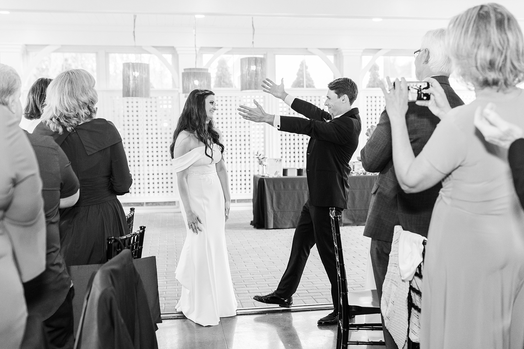 The bride and groom make their grand entrance  | Merrimon Wynne Wedding | Sarah Hinckley Photography | Raleigh NC Wedding Photographer