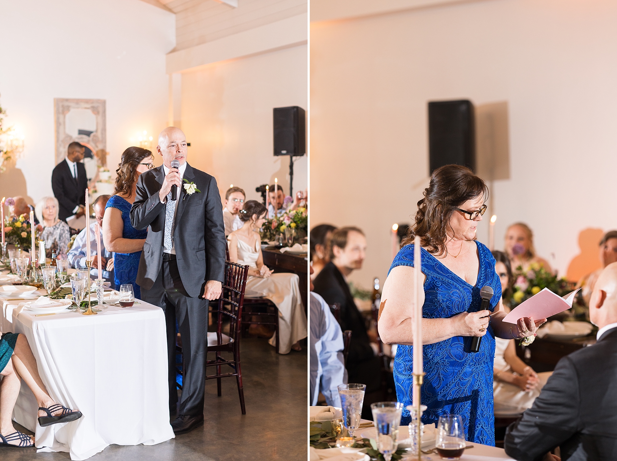 The parents of the bride make a toast to the bride and groom  | Merrimon Wynne Wedding | Sarah Hinckley Photography | Raleigh NC Wedding Photographer