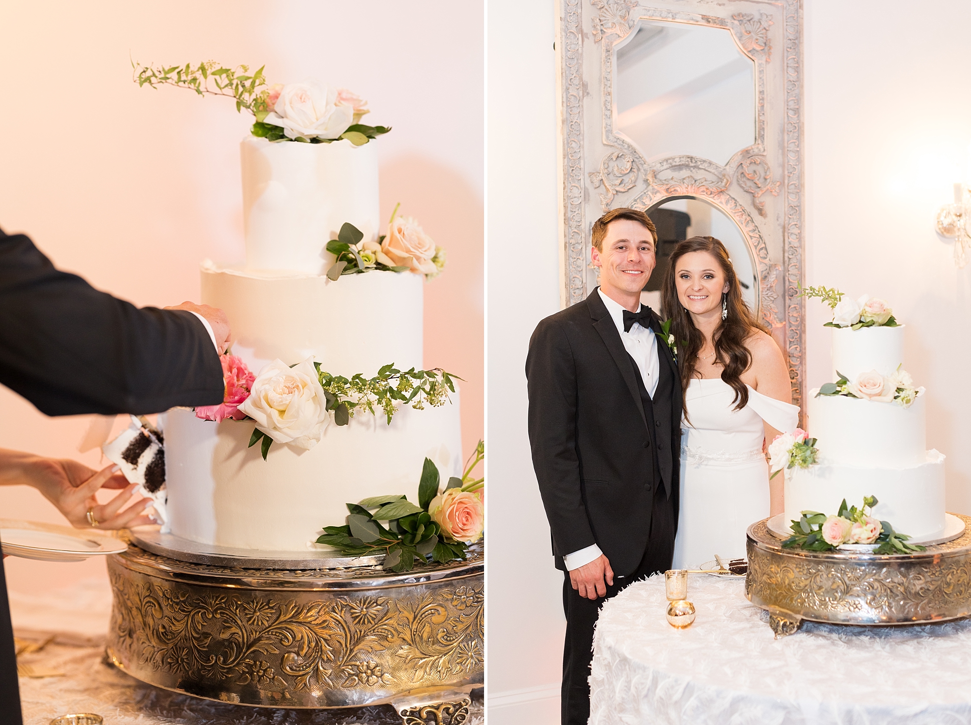 Cake cutting  | Merrimon Wynne Wedding | Sarah Hinckley Photography | Raleigh NC Wedding Photographer