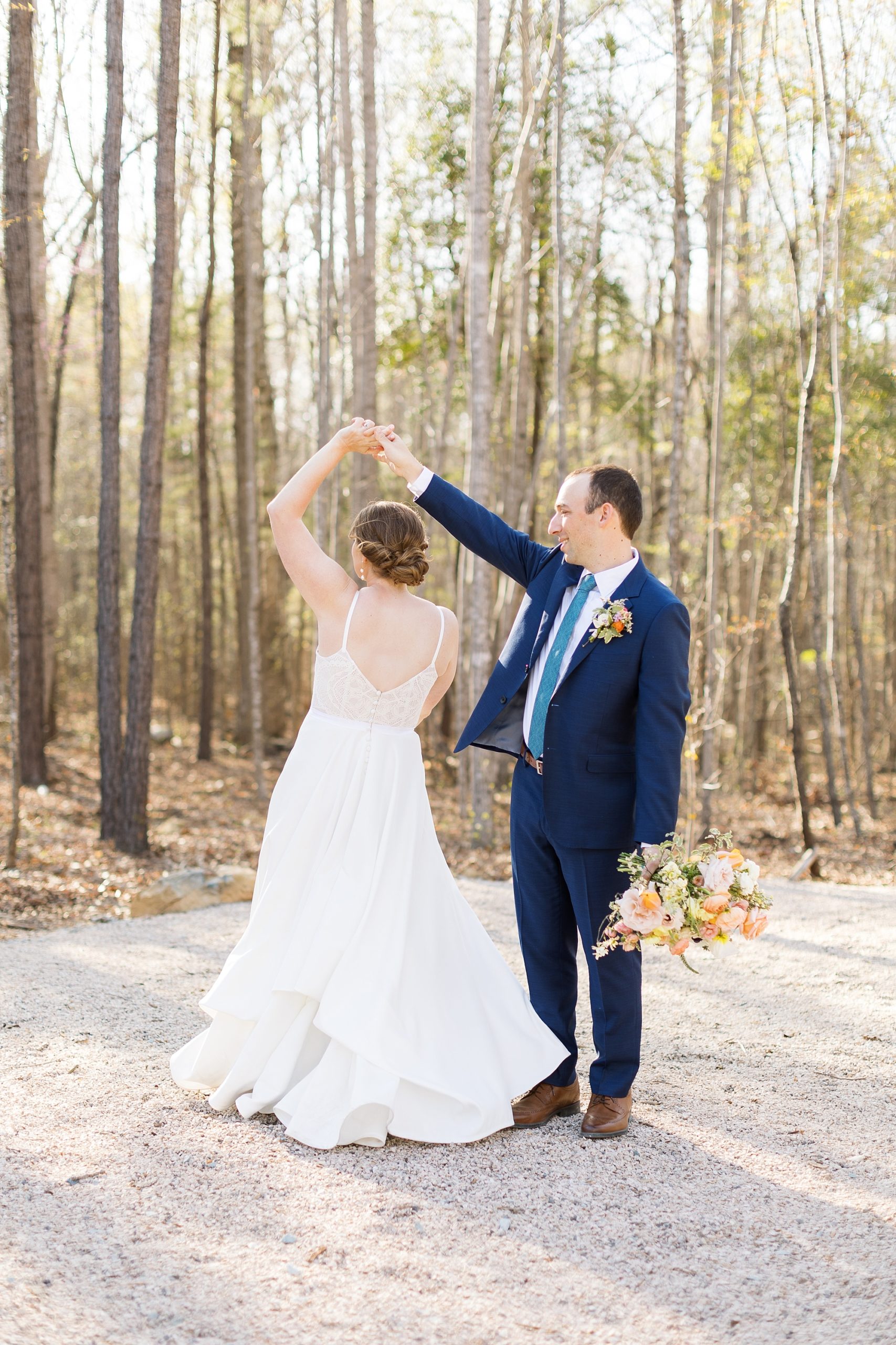 Spring wedding at Carolina Grove in a forest | Raleigh NC Wedding Photographer | Sarah Hinckley Photography
