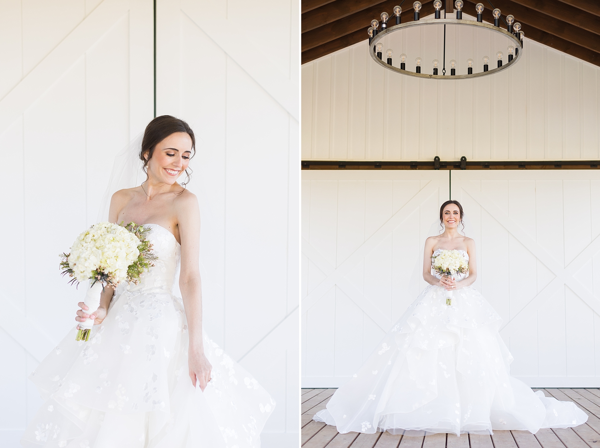 Bridal portraits in an elegant ballgown at Southern Grace Farms in Angier | Raleigh Wedding Photographer