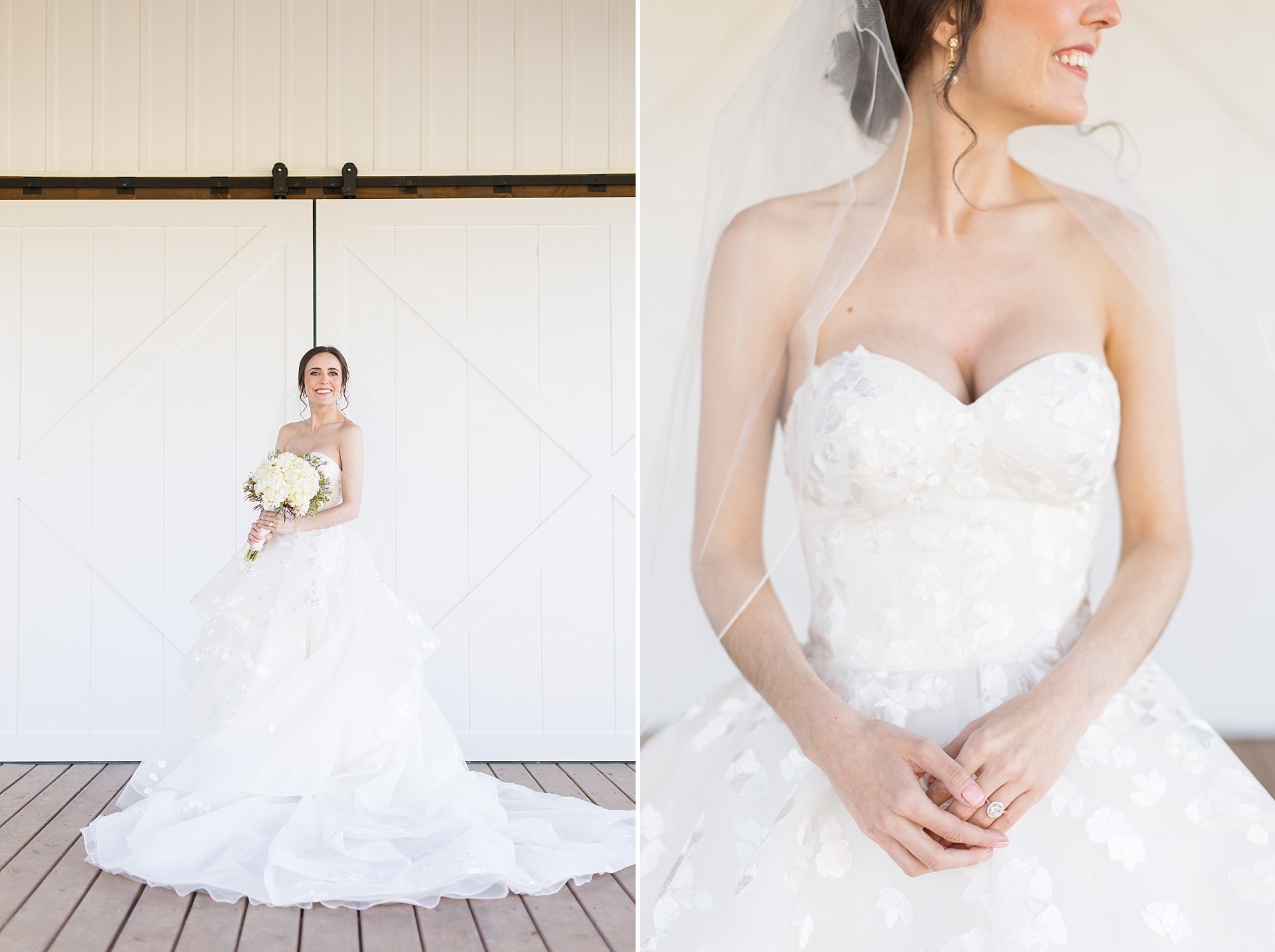 Bridal portraits in an elegant ballgown at Southern Grace Farms in Angier | Raleigh Wedding Photographer