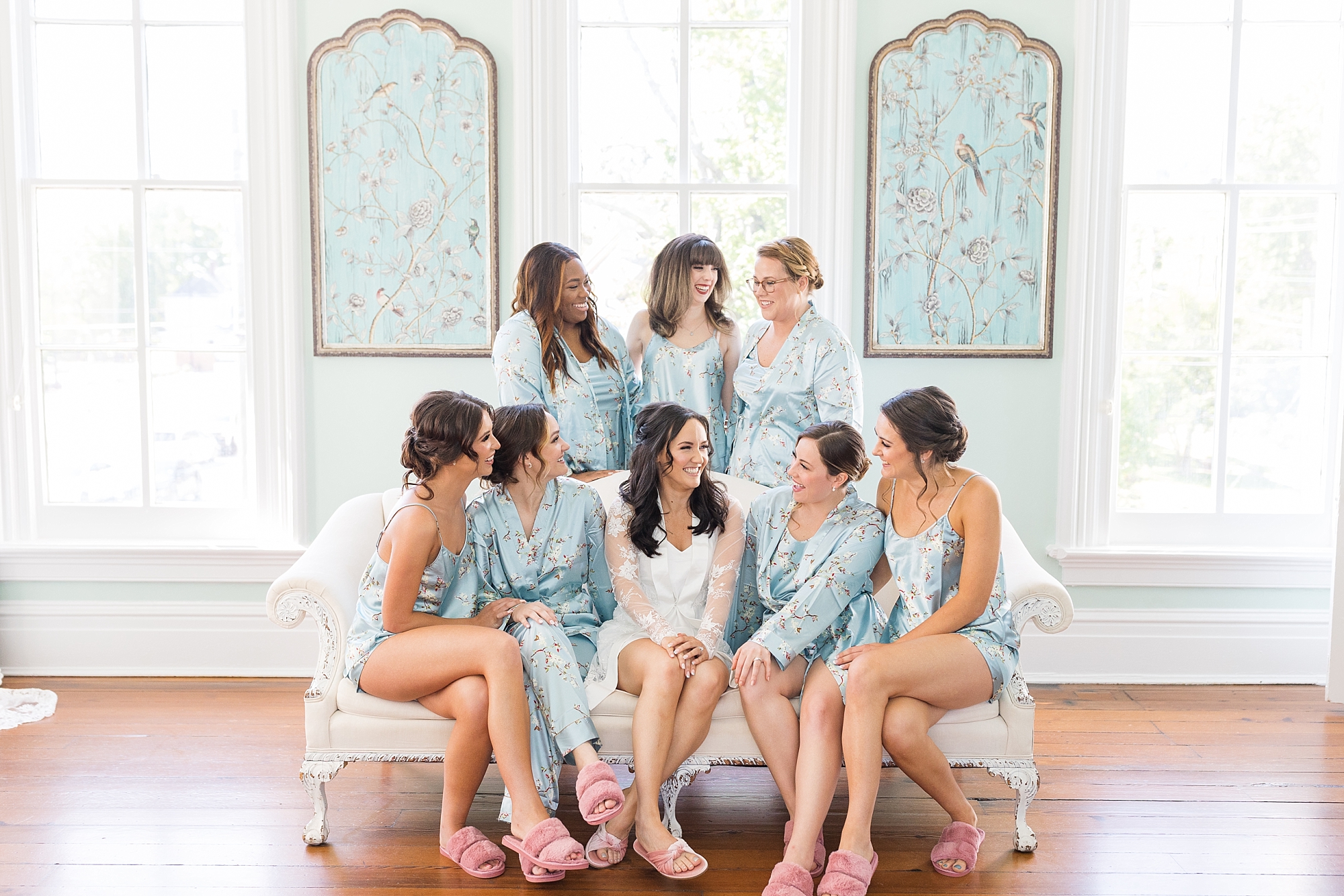 Bridal Party at Merrimon Wynne Bridal Suite | Raleigh NC Wedding Photographer