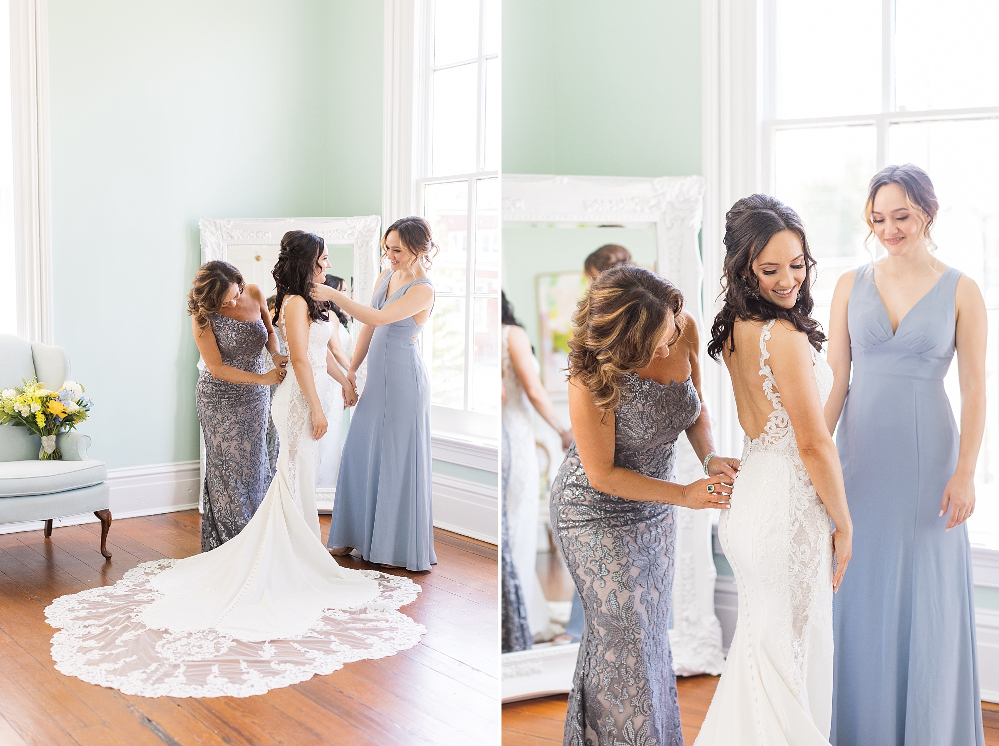 Mother and Bride getting ready | Raleigh NC Wedding Photographer