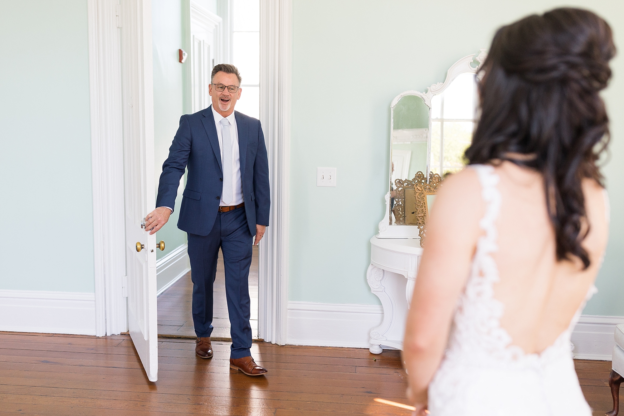 Father Daughter first look | Raleigh NC Wedding Photographer