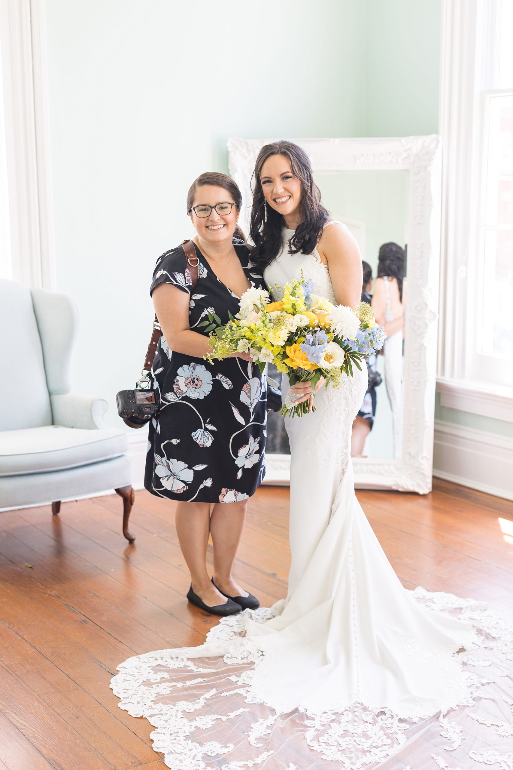 Photo of bride with Raleigh based wedding photographer sarah hinckley