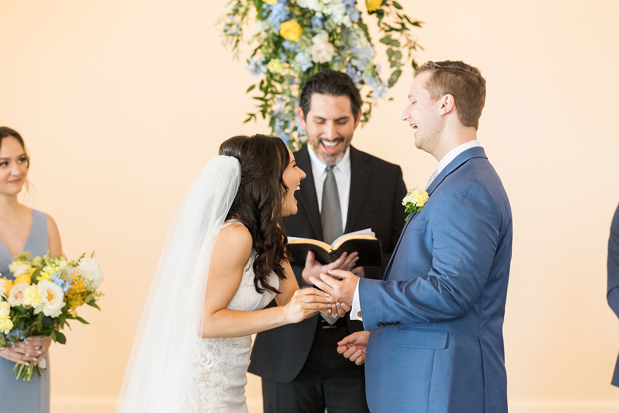 Bride and Groom laughing | Raleigh NC Wedding Photographer