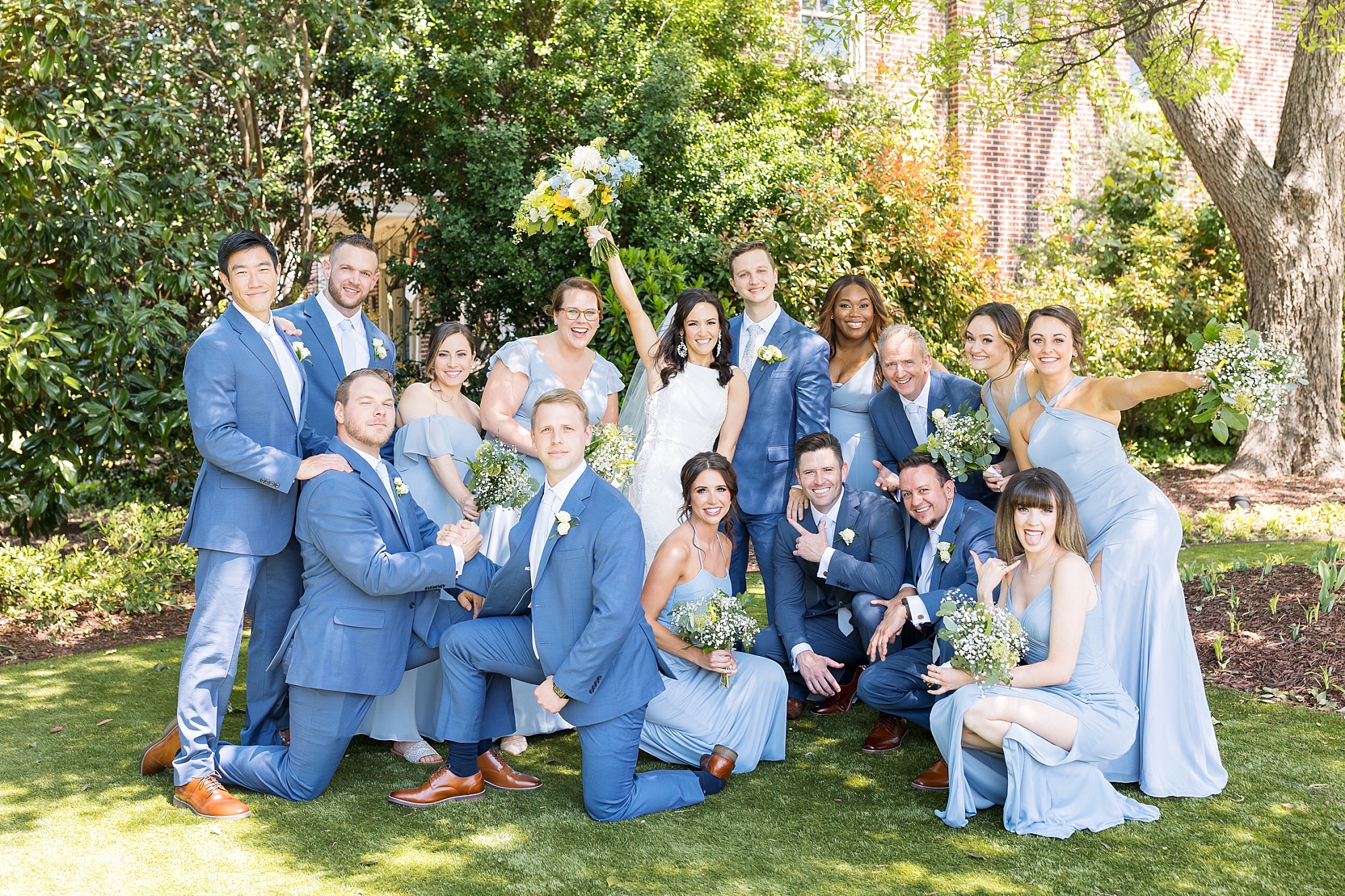 Bridal party in the garden | Raleigh NC Wedding Photographer