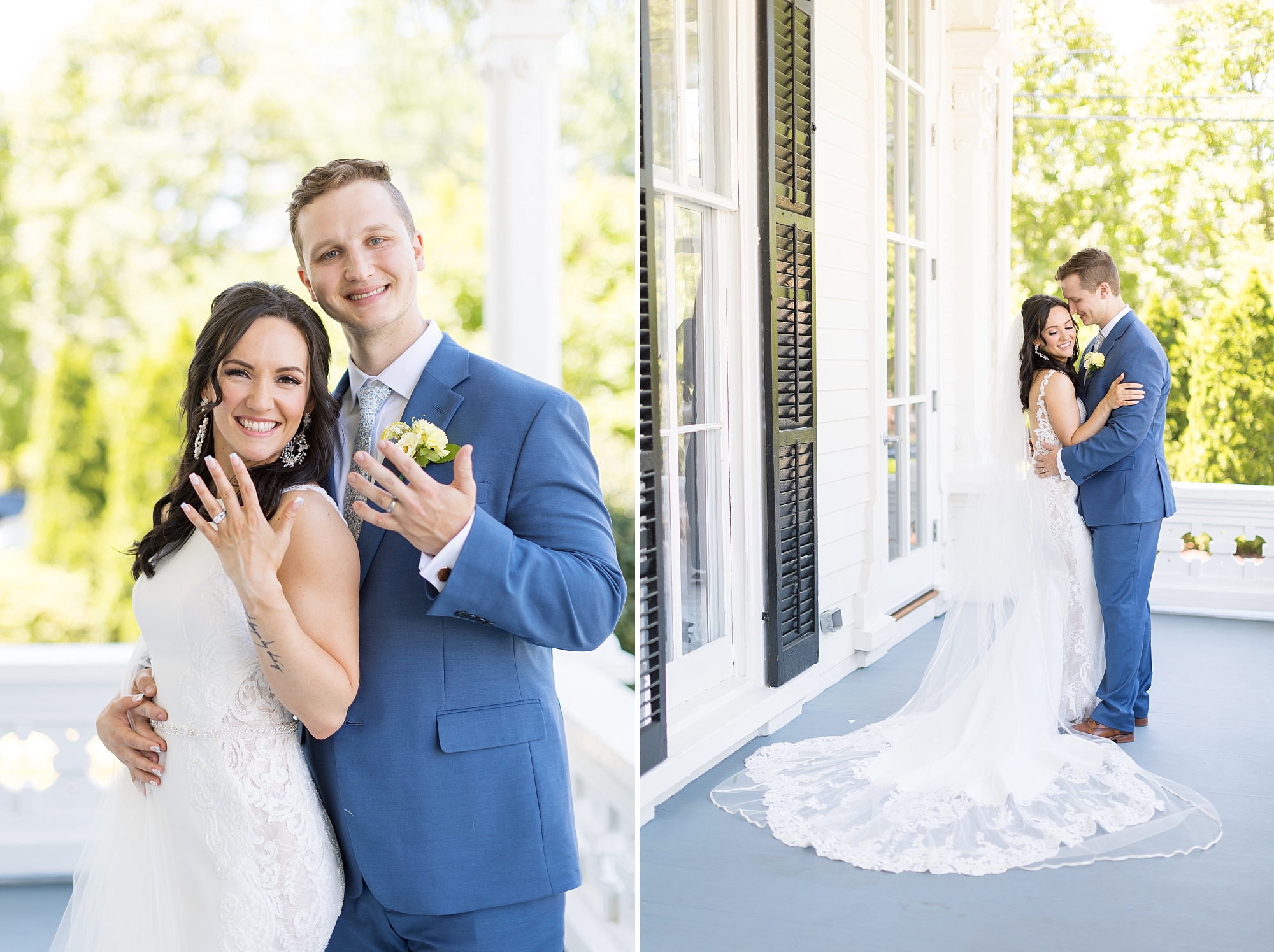 bride and groom showing off their rings | Raleigh NC Wedding Photographer