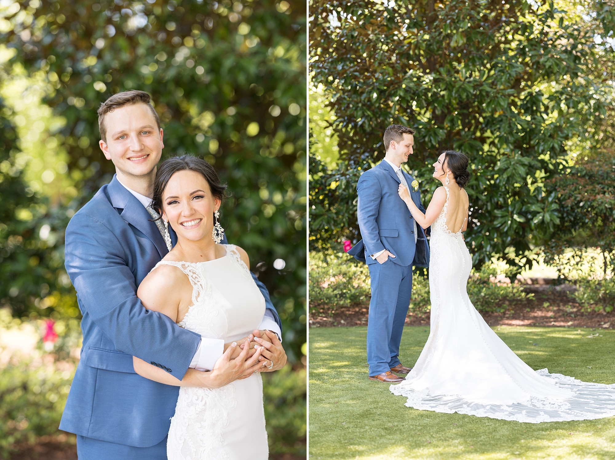 Bride and groom outside | Raleigh NC Wedding Photographer