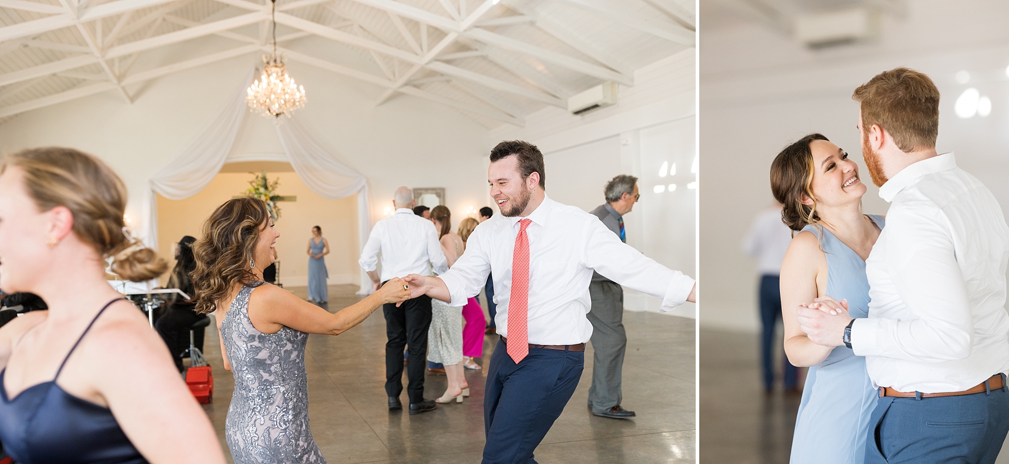 guests dancing at wedding reception | Raleigh NC Wedding Photographer