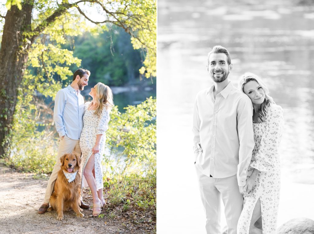Black and white engagement photo  | Raleigh NC Wedding Photographer