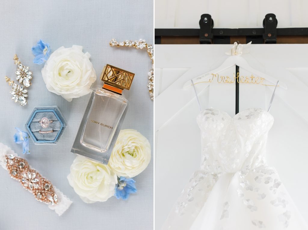 dress hanger with married name | Raleigh NC Wedding photographer